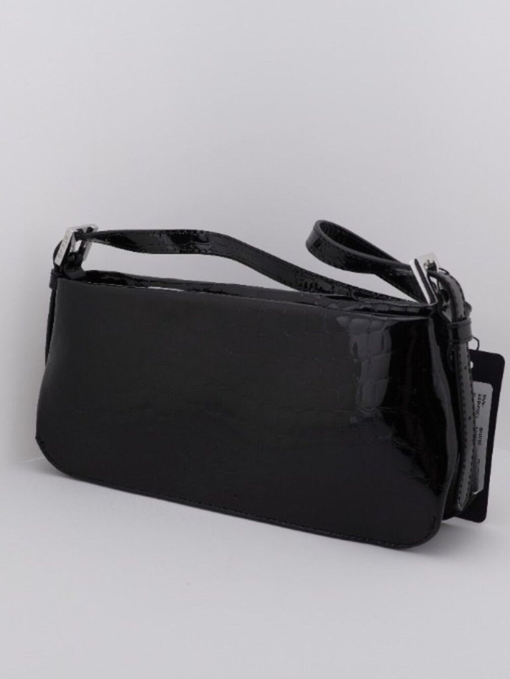 By Far Dulce Crocodile Embossed Shoulder Bag BSB009CL-033BK0-01PL 00002 Black